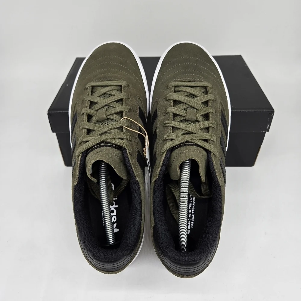 New adidas Busenitz Vulc II Olive Strata Core Black Men's Shoes Size 9.5